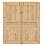 Frontansicht von Typ 02-03 Kiefer Massivholz Doppelflügeltür inkl. Zarge - Kilsgaard