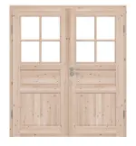 Frontansicht von Typ 02-03-SP 4 Fichte Massivholz Doppelflügeltür inkl. Zarge - Kilsgaard