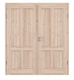 Frontansicht von Typ 02-04 Fichte Massivholz Doppelflügeltür inkl. Zarge - Kilsgaard