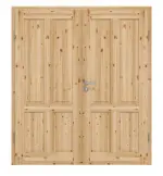 Frontansicht von Typ 02-04 Kiefer Massivholz Doppelflügeltür inkl. Zarge - Kilsgaard