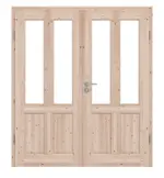 Frontansicht von Typ 02-04-LA 2 Fichte Massivholz Doppelflügeltür inkl. Zarge - Kilsgaard