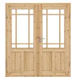 Frontansicht von Typ 02-04-SF 9 Kiefer Massivholz Doppelflügeltür inkl. Zarge - Kilsgaard