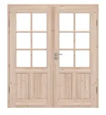 Frontansicht von Typ 02-04-SP 6 Fichte Massivholz Doppelflügeltür inkl. Zarge - Kilsgaard
