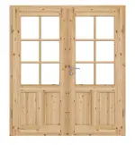 Frontansicht von Typ 02-04-SP 6 Kiefer Massivholz Doppelflügeltür inkl. Zarge - Kilsgaard