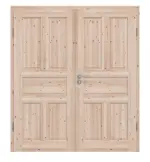 Frontansicht von Typ 02-05 Fichte Massivholz Doppelflügeltür inkl. Zarge - Kilsgaard