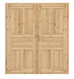 Frontansicht von Typ 02-05 Kiefer Massivholz Doppelflügeltür inkl. Zarge - Kilsgaard