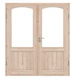 Frontansicht von Typ 02-LA-B Fichte Massivholz Doppelflügeltür inkl. Zarge - Kilsgaard
