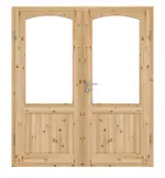 Frontansicht von Typ 02-LA-B Kiefer Massivholz Doppelflügeltür inkl. Zarge - Kilsgaard