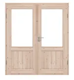 Frontansicht von Typ 02-LA Fichte Massivholz Doppelflügeltür inkl. Zarge - Kilsgaard