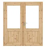 Frontansicht von Typ 02-LA Kiefer Massivholz Doppelflügeltür inkl. Zarge - Kilsgaard