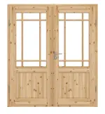 Frontansicht von Typ 02-SF 9 Kiefer Massivholz Doppelflügeltür inkl. Zarge - Kilsgaard