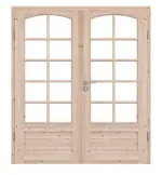 Frontansicht von Typ 02-SP 10-B Fichte Massivholz Doppelflügeltür inkl. Zarge - Kilsgaard