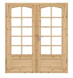 Frontansicht von Typ 02-SP 10-B Kiefer Massivholz Doppelflügeltür inkl. Zarge - Kilsgaard