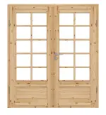 Frontansicht von Typ 02-SP 10 Kiefer Massivholz Doppelflügeltür inkl. Zarge - Kilsgaard