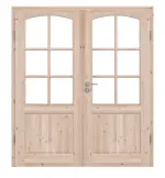 Frontansicht von Typ 02-SP 6-B Fichte Massivholz Doppelflügeltür inkl. Zarge - Kilsgaard