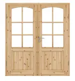 Frontansicht von Typ 02-SP 6-B Kiefer Massivholz Doppelflügeltür inkl. Zarge - Kilsgaard