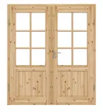 Frontansicht von Typ 02-SP 6 Kiefer Massivholz Doppelflügeltür inkl. Zarge - Kilsgaard