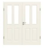 Frontansicht von Typ 20-04-LA 2 Weißlack Doppelflügeltür inkl. Zarge - Kilsgaard