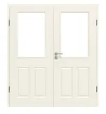 Frontansicht von Typ 20-04-LA Weißlack Doppelflügeltür inkl. Zarge - Kilsgaard