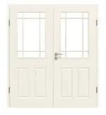 Frontansicht von Typ 20-04-SF 9 Weißlack Doppelflügeltür inkl. Zarge - Kilsgaard