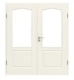 Frontansicht von Typ 20-LA-B Weißlack Doppelflügeltür inkl. Zarge - Kilsgaard