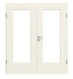 Frontansicht von Typ 42-LA Weißlack Doppelflügeltür inkl. Zarge - Kilsgaard