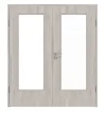 Frontansicht von Typ 43-LA Eiche Sepia Lamikor Doppelflügeltür inkl. Zarge - Kilsgaard