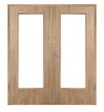 Frontansicht von Typ 43-LA Raucheiche Lamikor Doppelflügeltür inkl. Zarge - Kilsgaard