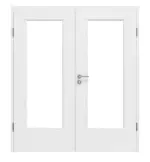 Frontansicht von Typ 43-LA Uni Grau Lamikor Doppelflügeltür inkl. Zarge - Kilsgaard