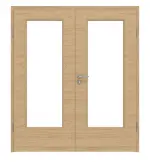 Frontansicht von Typ 44-LA Eiche europ. astig Trend lackiert Echtholzfurniert Doppelflügeltür inkl. Zarge - Kilsgaard