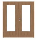 Frontansicht von Typ 44-LA Eiche natur lackiert Echtholzfurniert Doppelflügeltür inkl. Zarge - Kilsgaard