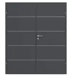 Frontansicht von CLASSEN Doppelflügeltür Natura HK/HB Venom Alu M1 Graphit RAL 7024 CPL mit Zarge