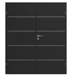 Frontansicht von CLASSEN Doppelflügeltür Natura HK/HB Venom Alu M1 Uni Black Iridium mit Zarge