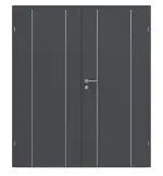 Frontansicht von CLASSEN Doppelflügeltür Natura HK/HB Venom Alu M3 Graphit RAL 7024 CPL mit Zarge