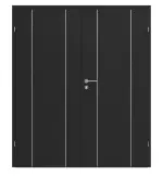 Frontansicht von CLASSEN Doppelflügeltür Natura HK/HB Venom Alu M3 Uni Black Iridium mit Zarge