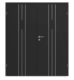 Frontansicht von CLASSEN Doppelflügeltür Natura HK/HB Venom Alu M5 Uni Black Iridium mit Zarge