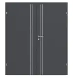 Frontansicht von CLASSEN Doppelflügeltür Natura HK/HB Venom Alu M6 Graphit RAL 7024 CPL mit Zarge