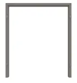 Frontansicht von HÖRMANN Zarge für Ganzglas-Doppelflügeltüren Taupe Lack mit eckiger Kante