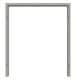 Frontansicht von HÖRMANN Zarge für Ganzglas-Doppelflügeltüren Lichtgrau RAL 7035 Mattlack mit runder Kante