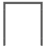 Frontansicht von HÖRMANN Zarge für Ganzglas-Doppelflügeltüren Staubgrau RAL 7037 Lack mit runder Kante