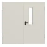 Frontansicht von Innentür-Set Stahl Mehrzwecktür D65-2 OD mit LA-B1 im Gehflügel inkl. Zarge DryFix - Hörmann