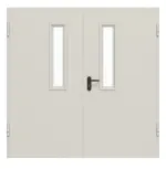 Frontansicht von Komplettset Stahl Mehrzweckaußentür D65-2 OD mit LA-B1 inkl. Eckzarge - Hörmann