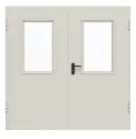 Frontansicht von Komplettset Stahl Mehrzweckaußentür D65-2 OD mit LA-B2 inkl. Eckzarge - Hörmann