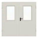 Frontansicht von Komplettset Stahl Mehrzweckaußentür D65-2 OD mit LA-B2 inkl. Blockzarge - Hörmann