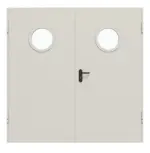 Frontansicht von Innentür-Set Stahl Mehrzwecktür D65-2 OD mit rundem LA inkl. Blockzarge - Hörmann