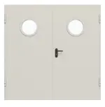 Frontansicht von Komplettset Stahl Mehrzweckaußentür D65-2 OD mit rundem LA inkl. Eck- und Ergänzungszarge Vario B53 - Hörmann