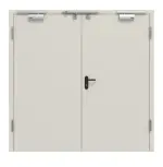 Frontansicht von Innentür-Set 2-flg Stahl mit Feuerschutzfunktion STU/STS T30-2 inkl. Eckzarge - Hörmann