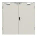 Frontansicht von Innentür-Set 2-flg Stahl mit Feuerschutzfunktion STU/STS T30-2 inkl. Blockzarge 62/55 - Hörmann