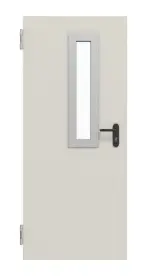 Frontansicht von Komplettset Stahl Mehrzwecktür DW 42-1 mit Rechteckverglasung Ausschnitt 1 inkl. Blockzarge - Teckentrup