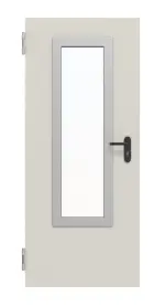 Frontansicht von Komplettset Stahl Mehrzwecktür DW 42-1 mit Rechteckverglasung Ausschnitt 3 inkl. Umfassungszarge - Teckentrup